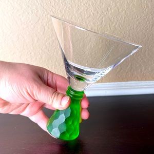 Discontinued Artland Presscott Green 6” Martini Glass, Vintage Barware, Beverage